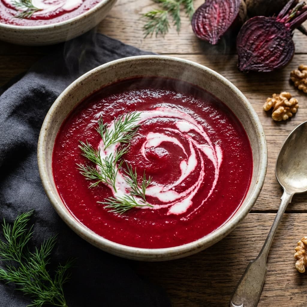 गर्म चुकंदर सूप